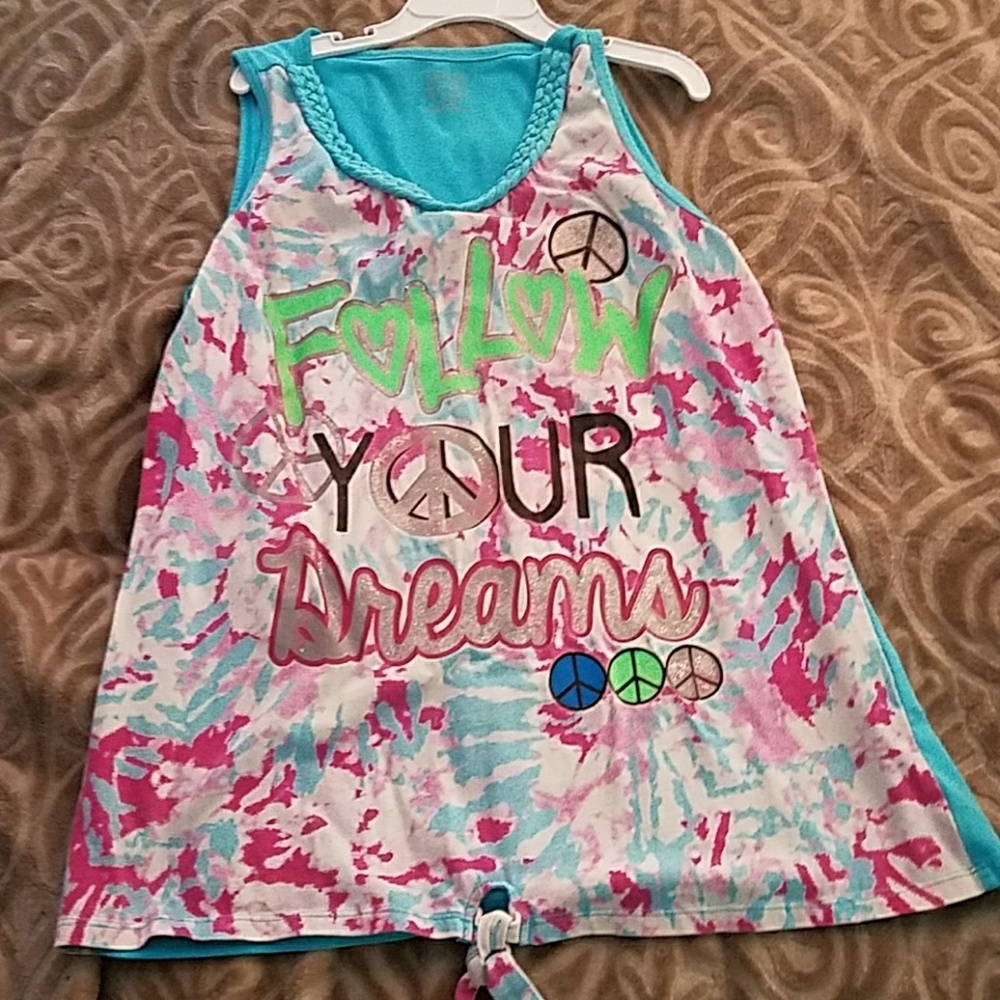 Tie due inspirational quote sleeveless top